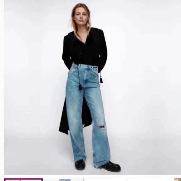 Zara | Jeans | Zara 9s Full Length Denim Jeans In Daryl Blue